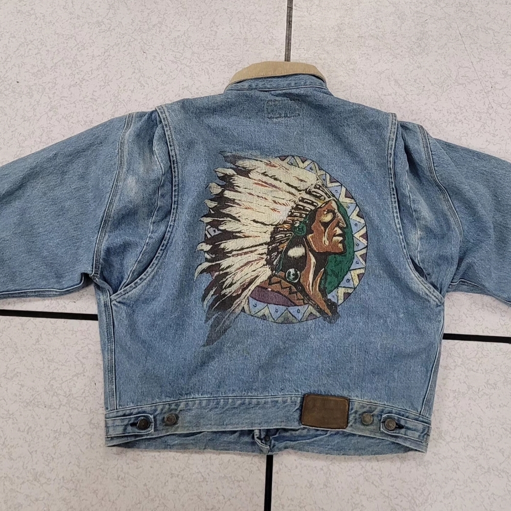 Rare Vintage Ralph Lauren Polo Indian Denim Jacket. Size Large